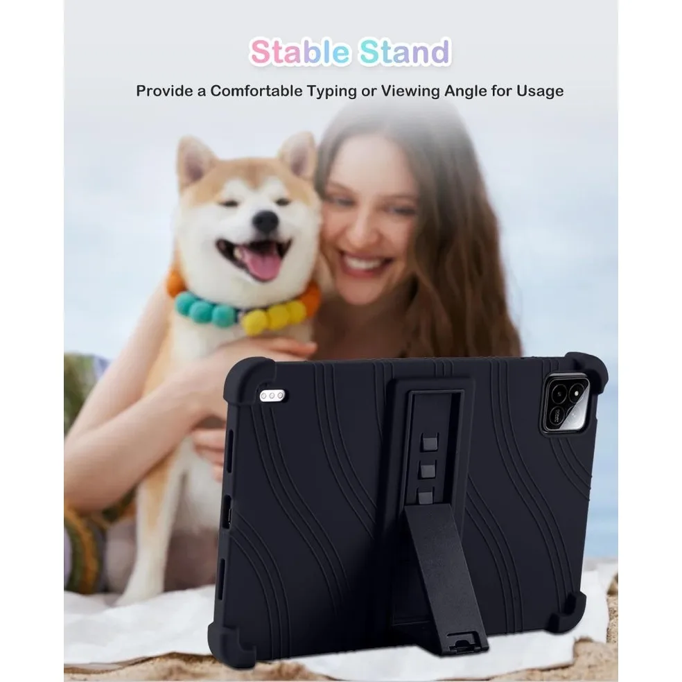 Casing Warna Hitam untuk Xiaomi Pad 7/7 Pro 11.2 Inci 2024 Pad7 Pro Penutup Dudukan Silikon Lembut Dapat Disesuaikan