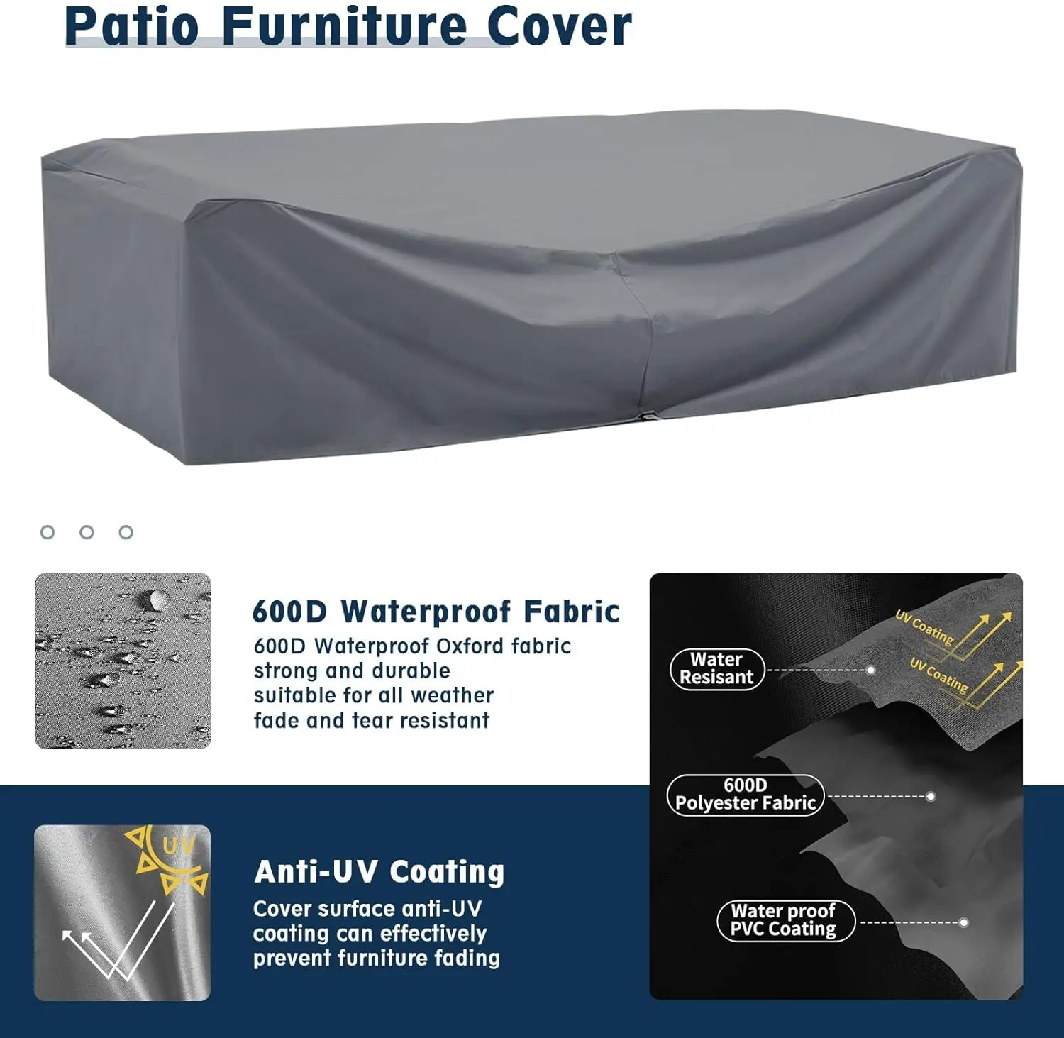 Patio Furniture Set  Patio Conversation Set, Outdoor Sectional Wicker Rattan Sofa with All-Weather Cover and Pillows