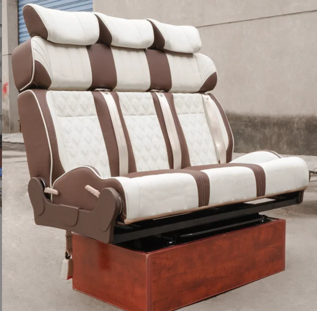 

RV Seat Factory Direct Camper Van Bench Triple Seat Folding With 3-point Belts For Caravan RV