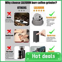 LUDA Upgraded Portable Coffee Grinder -Small Electric Coffee Bean Grinder 1300Mah Rechargeable Espresso Grinder