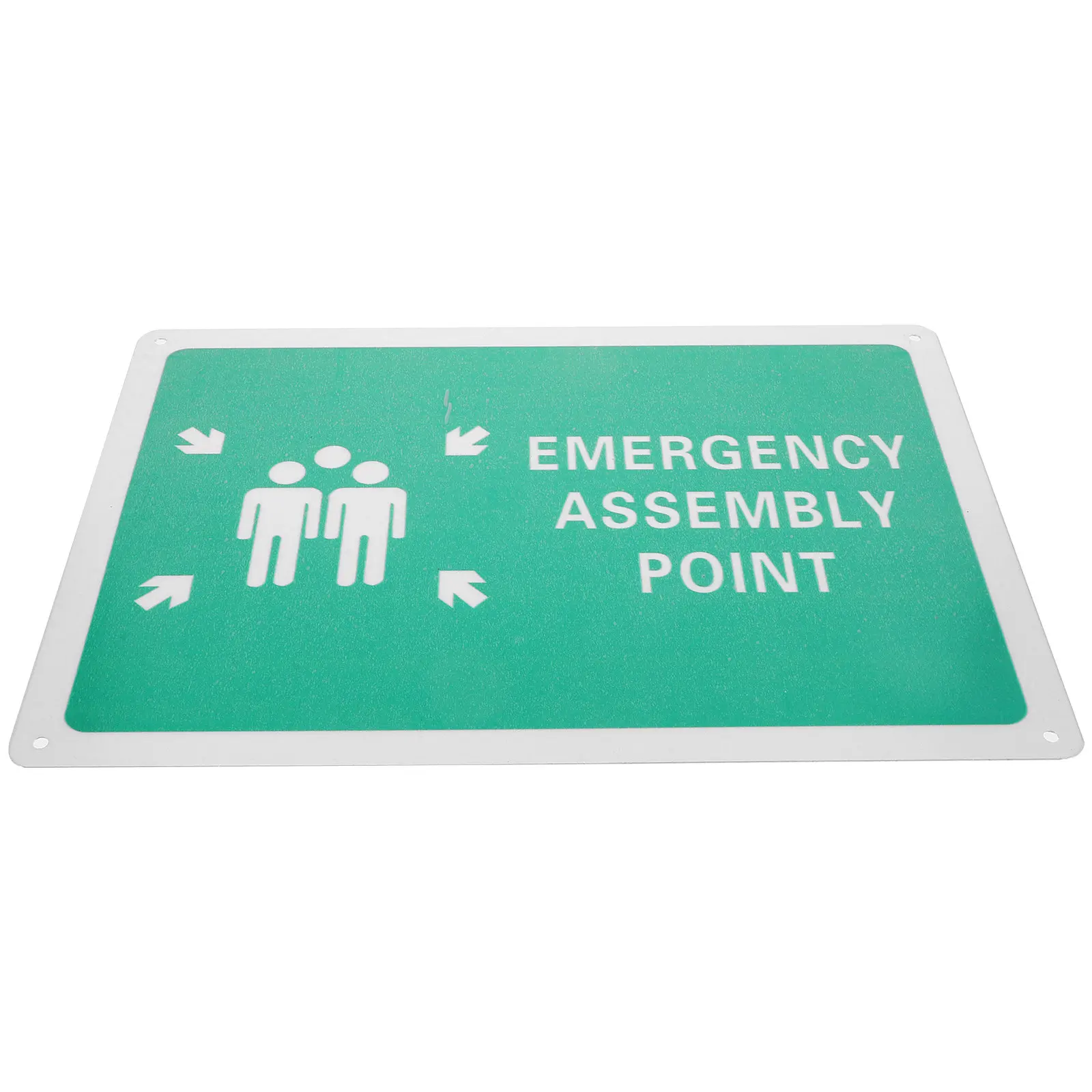 Emergency Assembly Point Sign Aluminum Corrosion Resistant Safety Sign for Public Area Factory School Emergency Evacuation