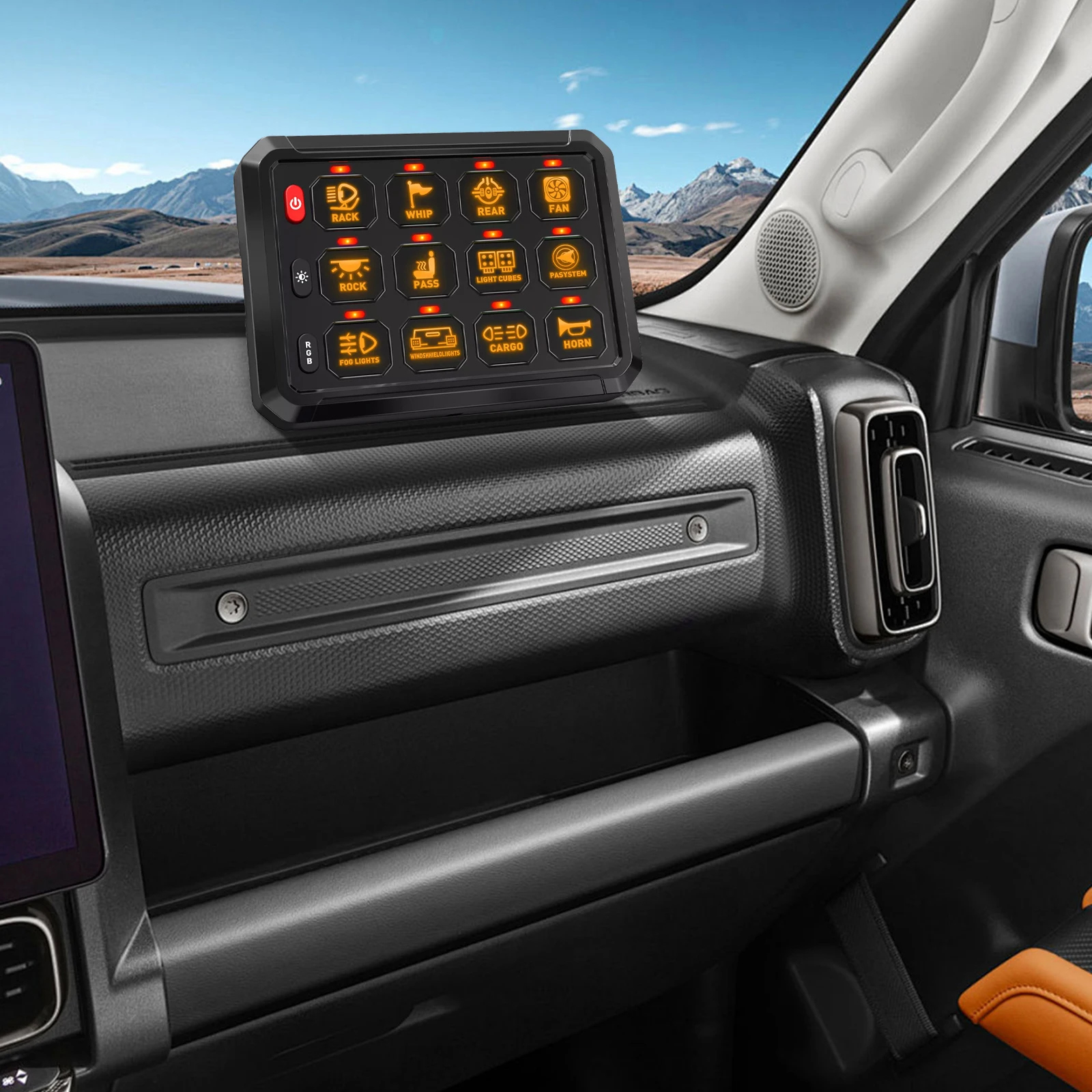 

Caravan Control Panels 12/24V Car Touch Switch Panel DIY Backlit Universal Circuit Control Panel for LED Light Bar
