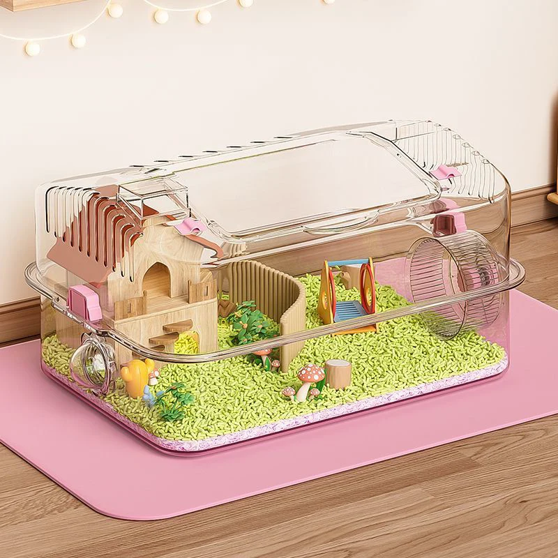 

Hamster Cages Small Rodent Habitat Indoor Transparent Small Animal Hut Detachable Guinea Pig Rabbit Panorama Observation Cage