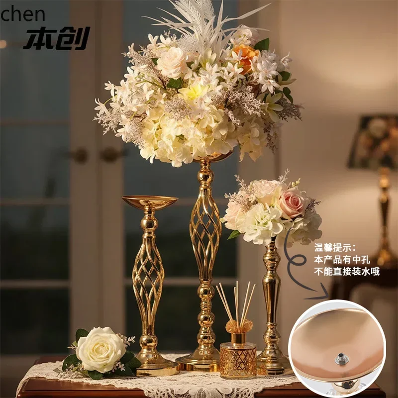 creative wedding arrangement flower vase hotel home dining table decoration crystal vase iron art crafts ornament