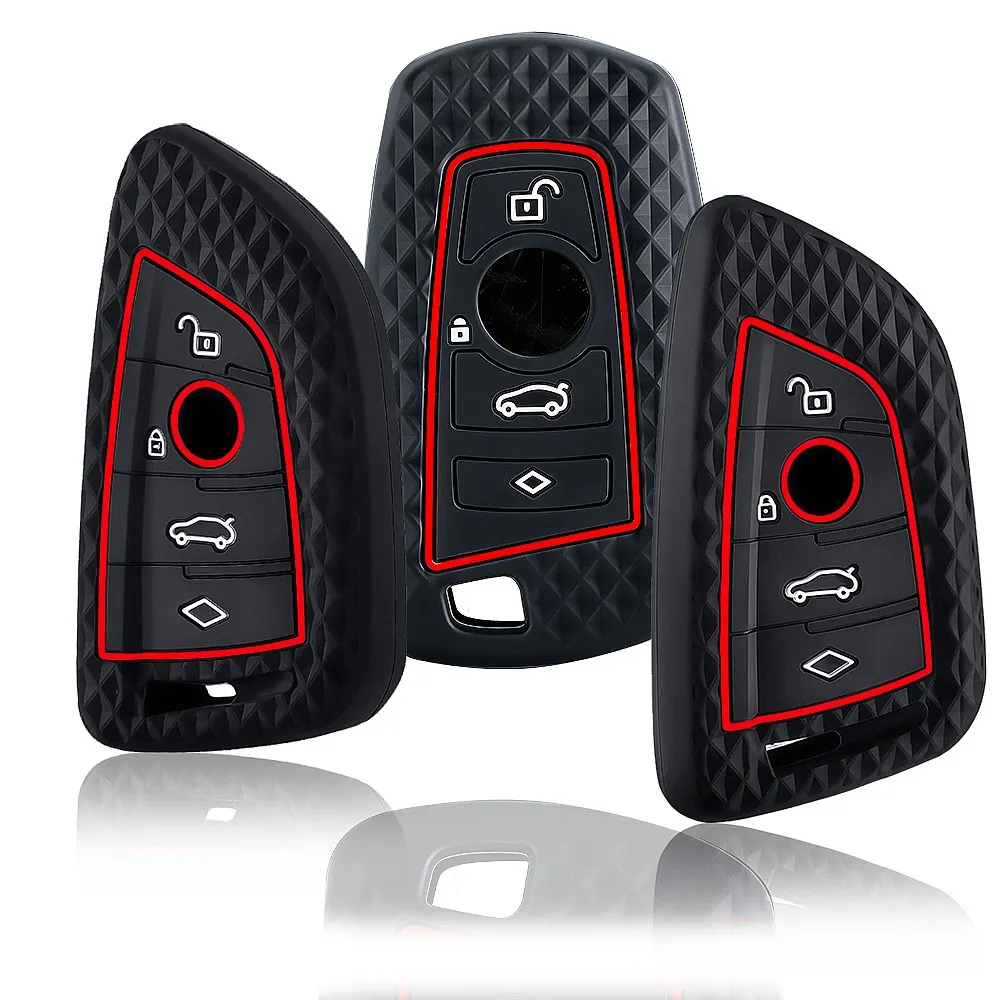 For BMW F30 F31 F32 F34 F20 F21 F07 F10 1 3 5 7 Series X1 X3 X4 X5 F15 F16 M3 M4 Silicone Car Key Fob Cover Sport Racing Style
