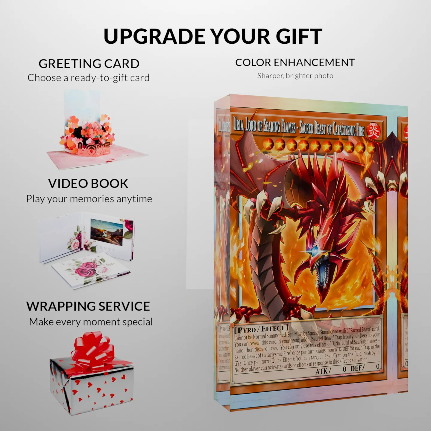 Yu-Gi-Oh YGO Uria Lord of Searing Flames Sacred Beasts Clear Acrylic Block Anime Goods Desktop Ornament Desk Decor Collection Gi