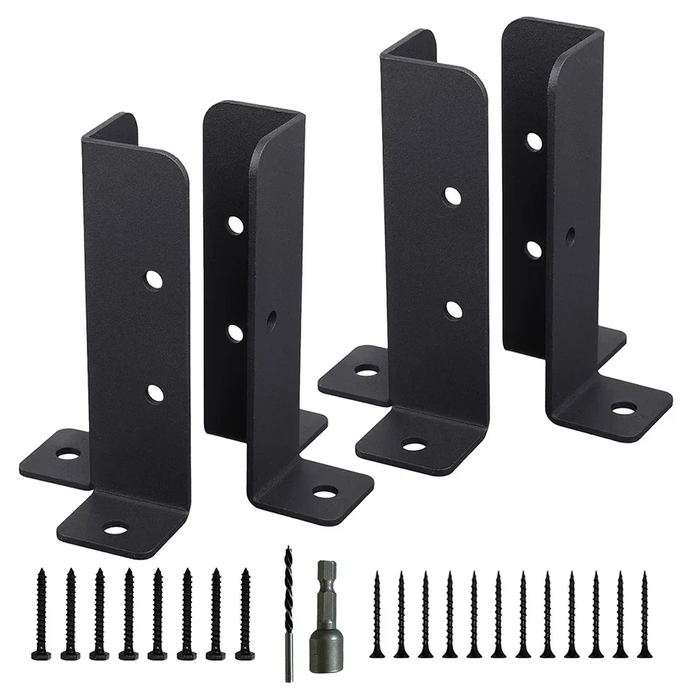 

1 Set Garden Supplies Adjustable Deck Post Anchor Base Brackets Fence Support For Pergola Railing For Wooden Posts