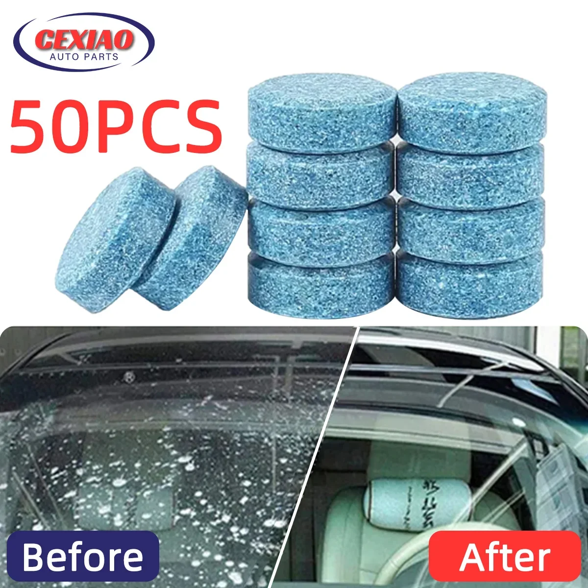 Car Solid Cleaner Car Windscreen 100/5Pcs Effervescent Tablet Glass Water Solid Cleaner Universal Automobile Cleaner Accessories