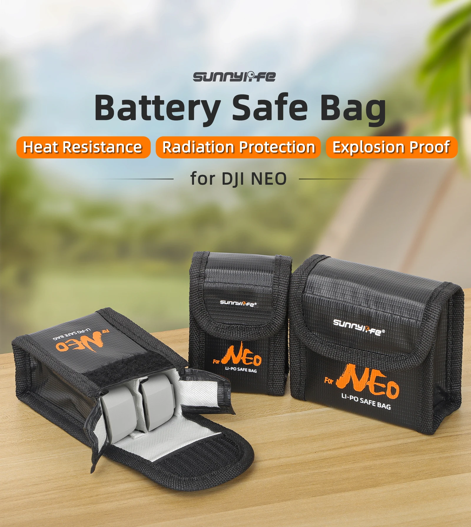 for DJI NEO Battery Explosion-proof Bag Safety Storage Bag Flame Retardant Protective Accessories S M L