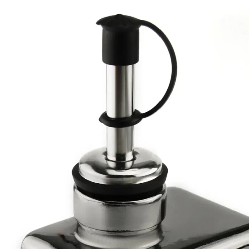 1PC Stainless Steel Oil Bottle Spout Pourer/Mouth with Stopper Flask Dry Red Wine Pot Bottle Cork Plug Olive Pourer Dispenser