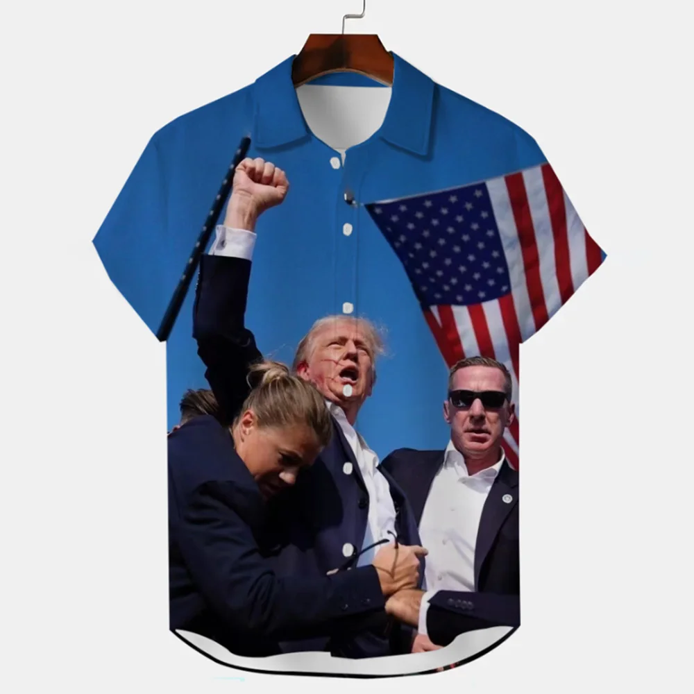 2024 American Flag President Donald Trump Koszulka z krótkim rękawem Fun Trump Supporter Top Tee God Supporter kostium