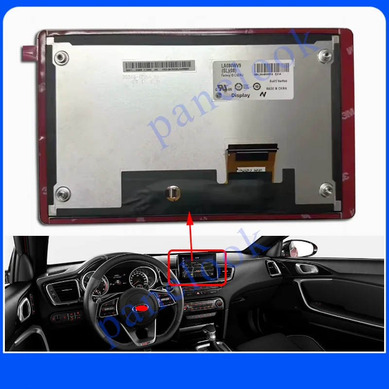 LA080WV9-SL02 LA080WV9-SL04 LA080WV9-SL08 LCD Dispaly With Touch Screen For KIA Proceed Niro 2020 2021 2022 Navigation Radio