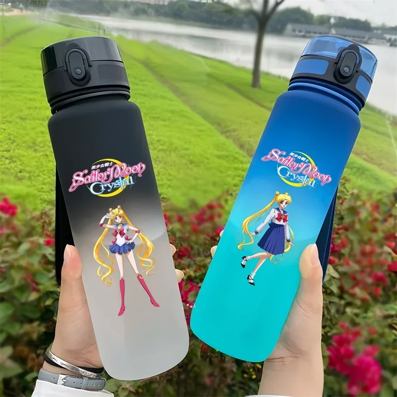 Sailor Moon 650ml Fitness and Sports Drinking Plastic Anti-drip Water Bottle Aino Minako Children and Students Capacity