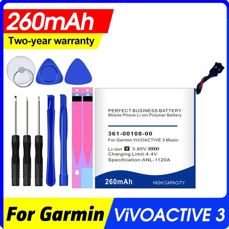 260mah 361-00108-00 Battery for Garmin Vivoactive 3 Music Watch Li-po Nl28ll31b03oc