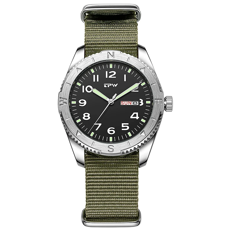 Men's 40mm Field Watch, Easy Reading Fabric Strap