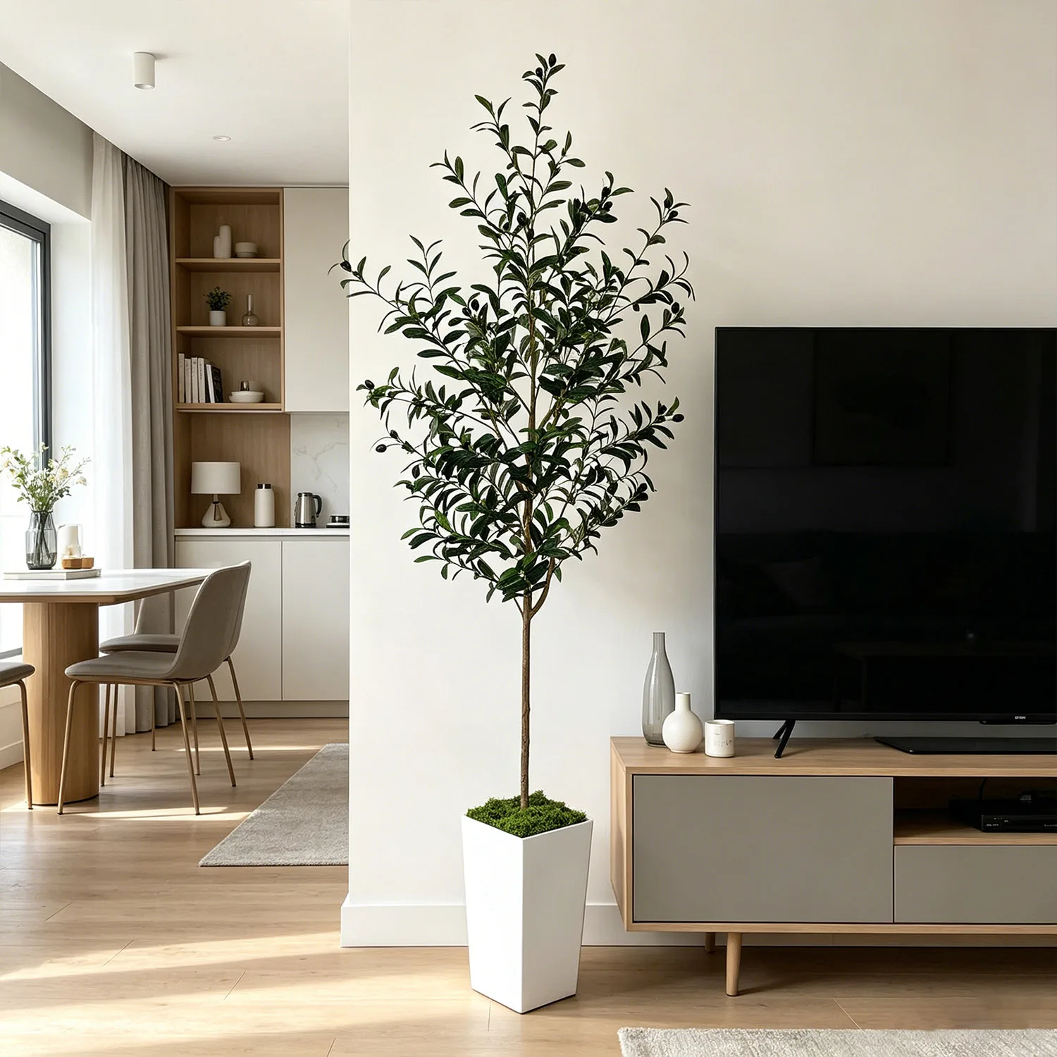 120-200cm Artificial Olive Plant Tree Ornament Fake Plant for Balcony Living Room Garden Wedding Home Decor Indoor Outdoor