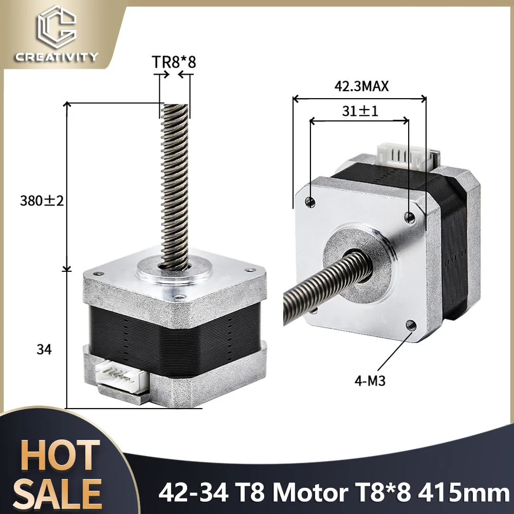 

T8*8 300mm Lead Screw Motor 42-34 1.0A 28N.cm Screw Rod Linear 17HS4034 Servo Motor with Lead Screw 3D Printer Accessories