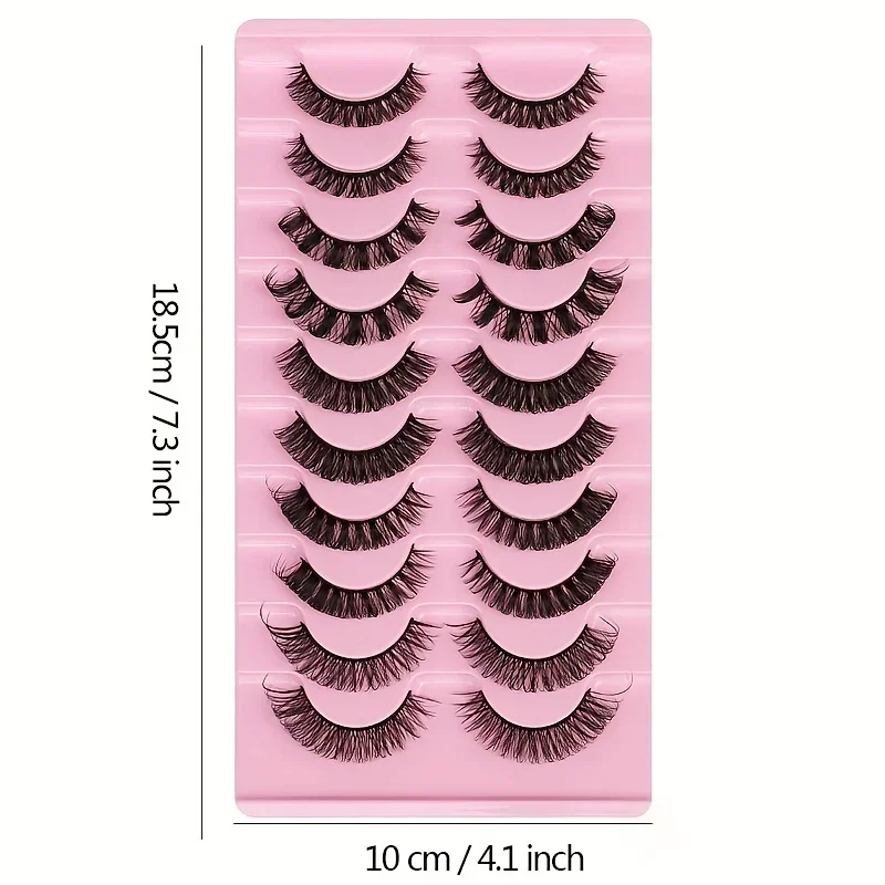 10 คู่ขนตา D Curl รัสเซียขนตา 3D Mink Eyelashes Reusable Fluffy รัสเซีย Strip Lashes ขนตา