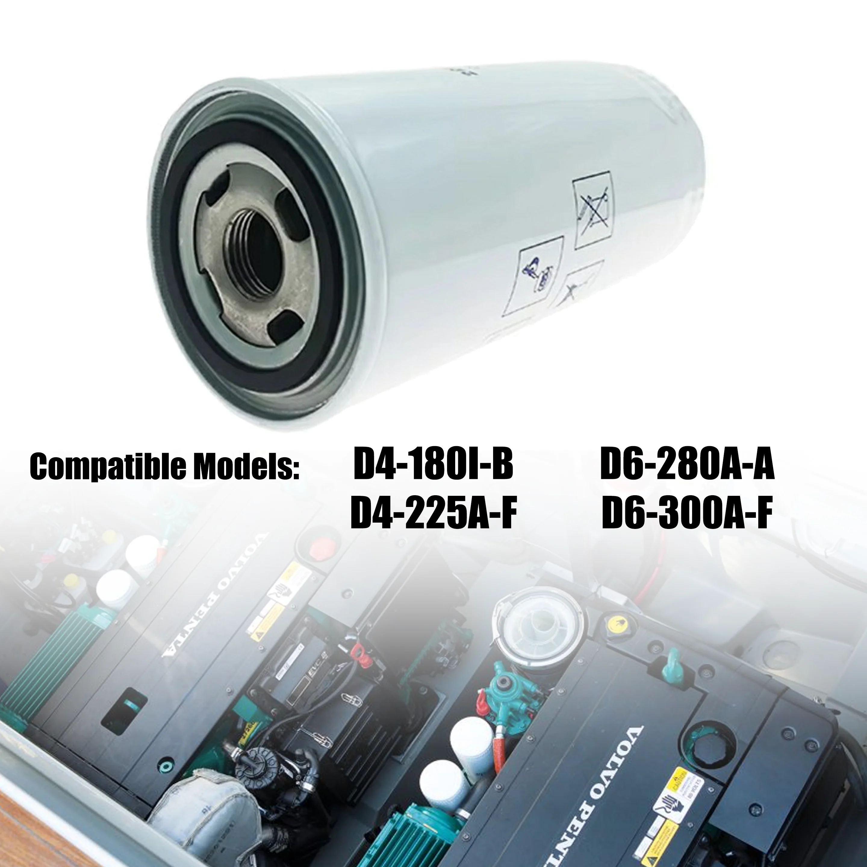 22030848 Oil Filter Compatible with Volvo Penta Marine Engine D4 D6 D4-180I-B D4-225A-F D6-280A-A D6-300A-F Replacement Filter