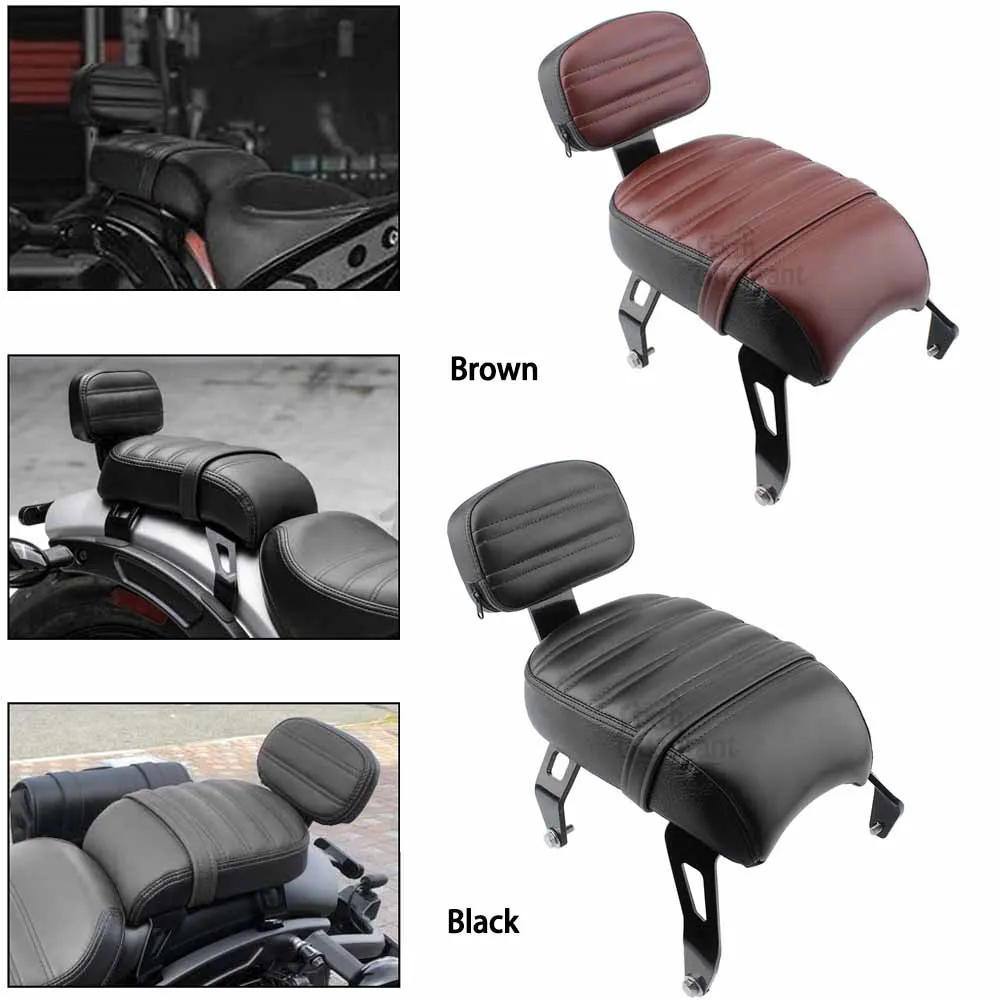 For Scout Bobber Twenty 2020-2024 Motorcycle Part Brown/Black Passenger Seat Backrest Leather Passenger Seat with Backrest Pad
