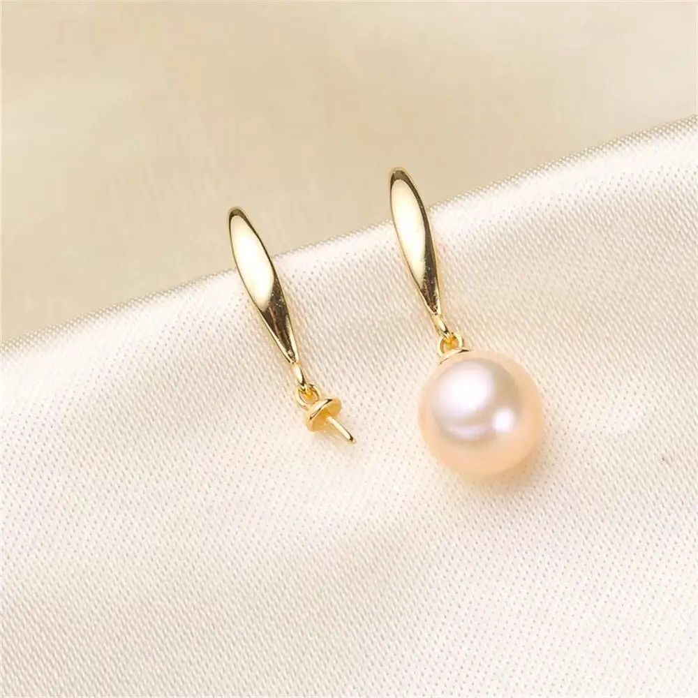 925 Silver Pearl Beads Stud Earrings Setting Base Diy Jewelry Making Findings&Components