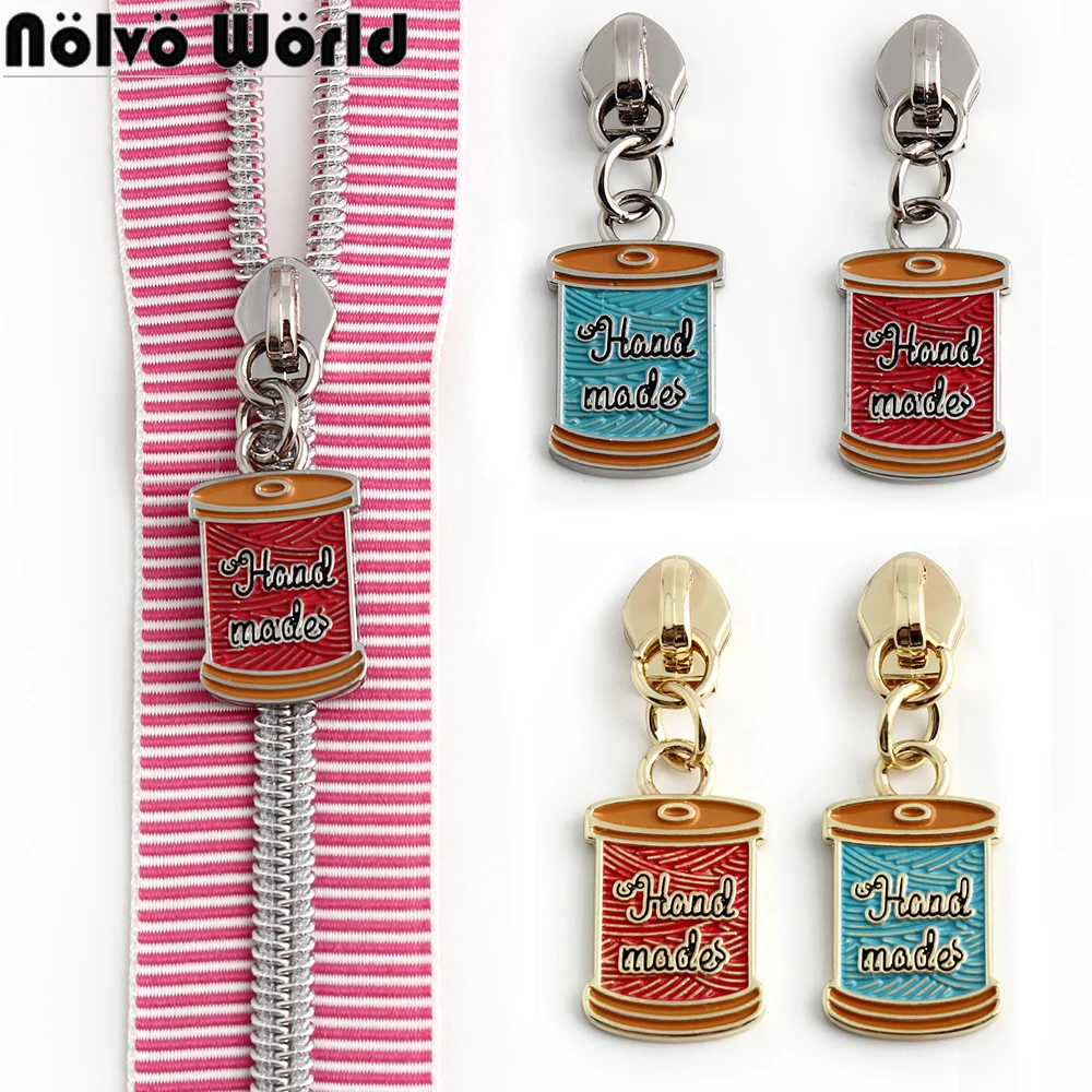 10/50/100PCS 50mm Retro Denim Coil Handmade Drop Glue 5# Nylon Zipper Puller Slider For Purse Pockets Bags Garment Accessories