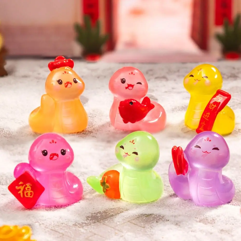 

Cute Luminous Mini Snake Figurine Zodiac Snake Glow in The Dark New Year Snake Statue Chinese Style Blessing