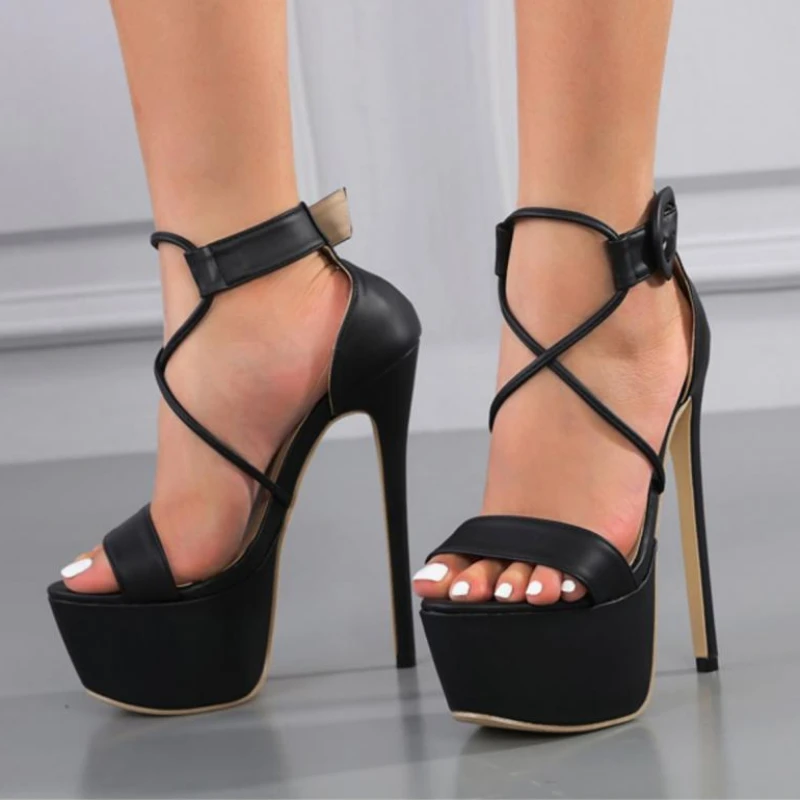 Women Sandals Summer Sexy Stiletto Shoes Platform Narrow Band 2024 New Arrivals Ladies Buckle Strap Wedding Party Shoes