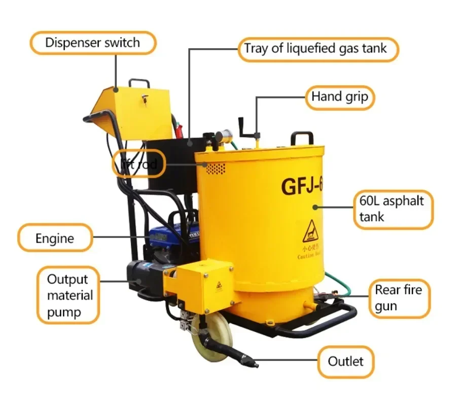 cheap and fine Direct sales60L  Asphalt Crack Repair Machine Road Sealing Machine