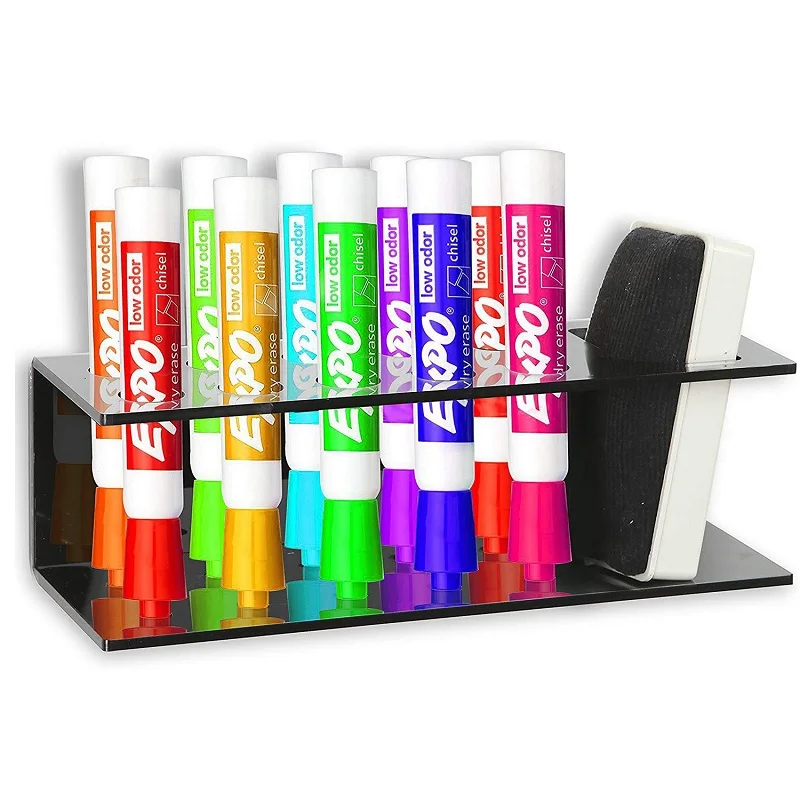 Acrylic Dry Erase Marker Holder Wall Mounted 10 Slots Whiteboard Marker  Pen Display Stand Storage Rack For Office School Home