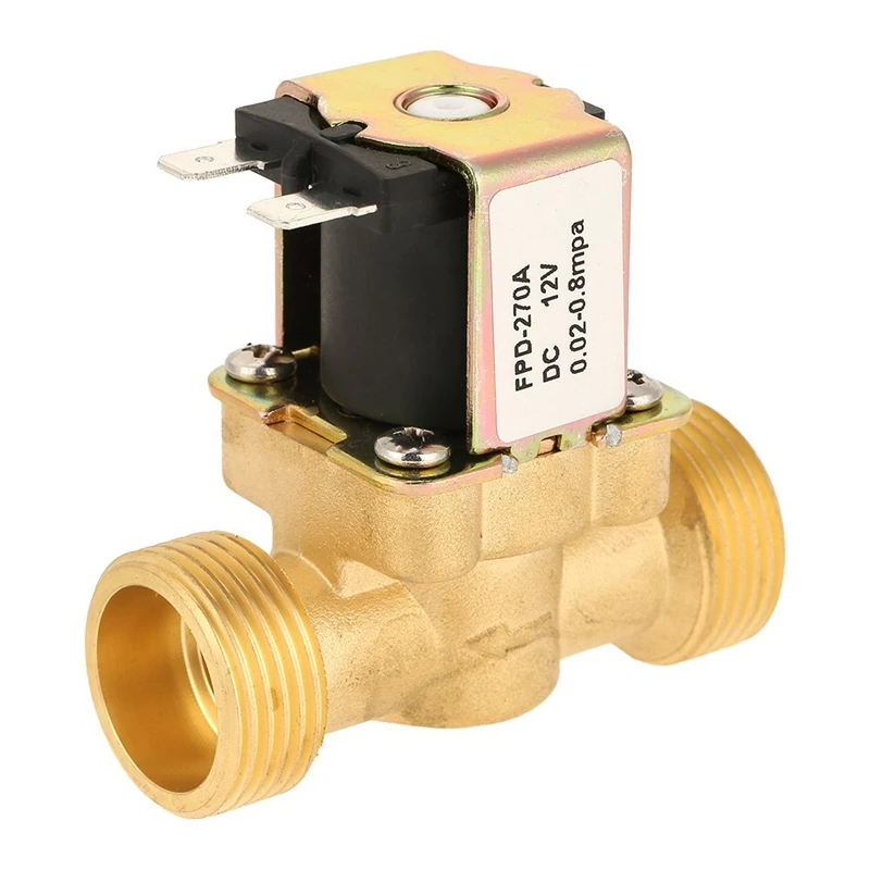 Electric Solenoid G3/4 Brass Electric Solenoid Valve for Water 12V Dc Normally Closed-A56M