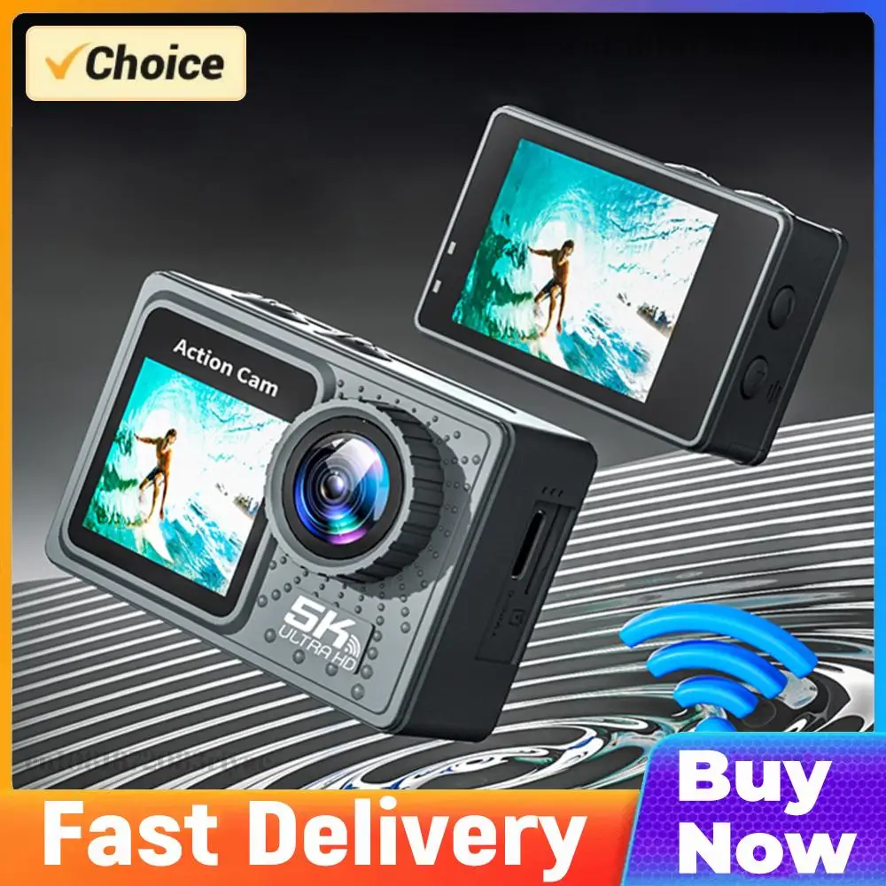 

Экшн-камера 5K 4K 60FPS с защитой от тряски, Wi-Fi, спортивная камера 170 ° Широкоугольная мини-камера для дайвинга, водонепроницаемая до 30 м, с пультом дистанционного управления