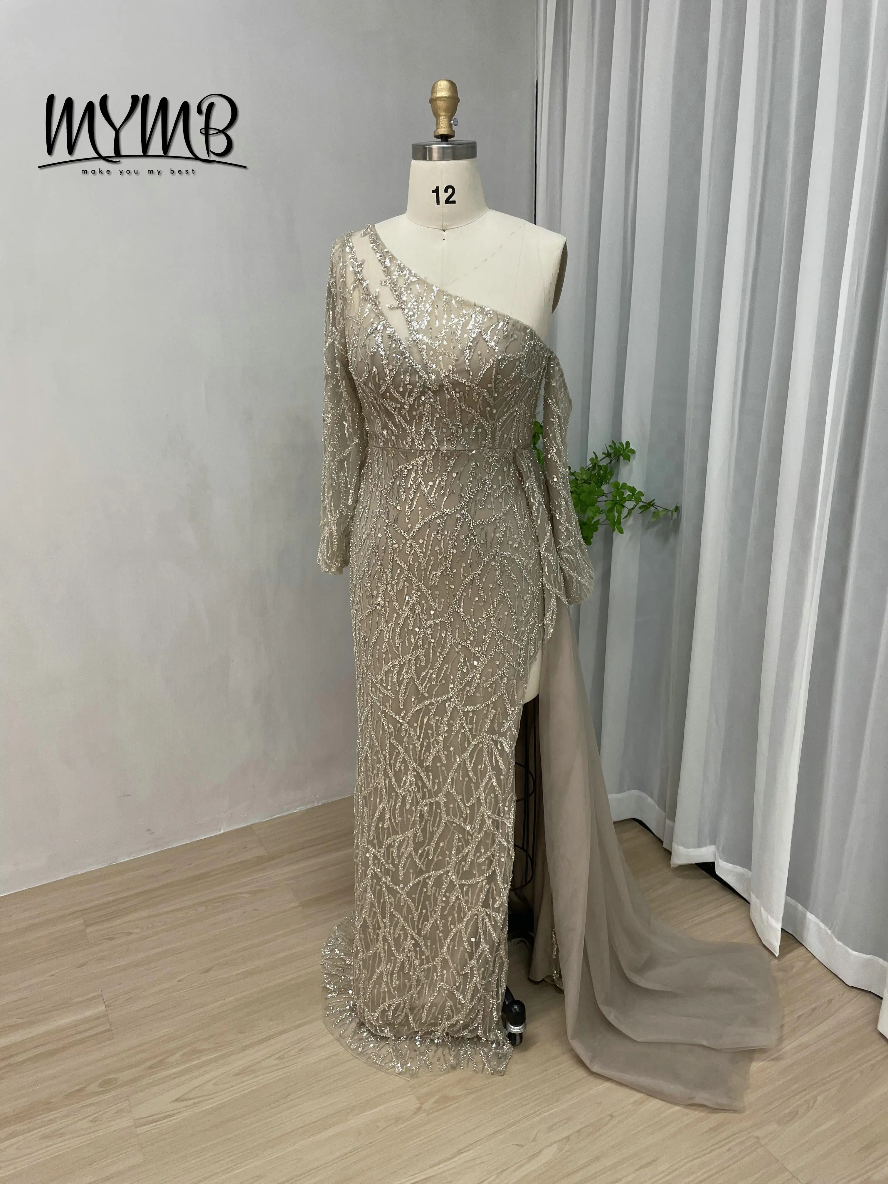 MYMB Elegant Long Sleeves Embroidery Evening Gown Dress 2025 Chic Evening Dress Plus Size Long Tight Dress Women Party DDS052-2