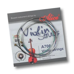 Alice Strings for Violin A706 Steel Core Alloy Windings for 1/8 1/4 1/2 3/4 4/4 Universal Violin Accessories