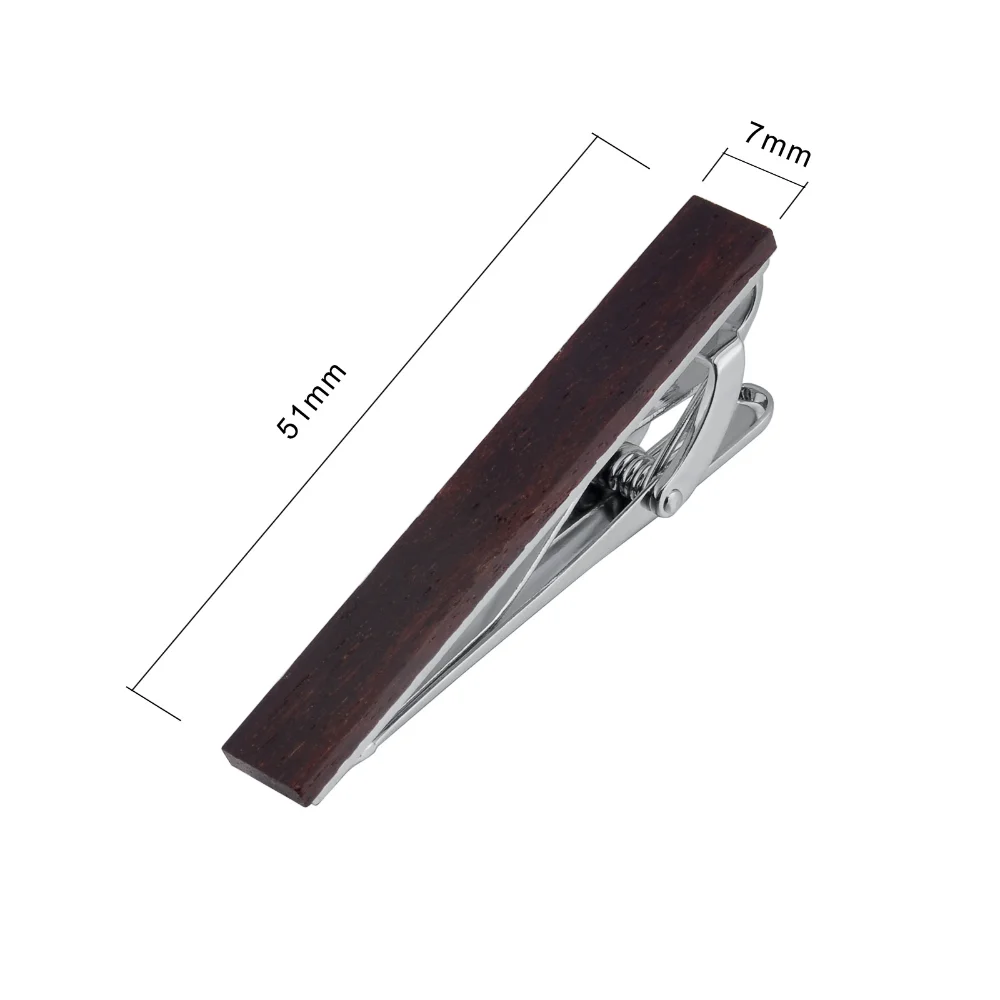 Natural Wooden Business Tie Clip Log  Ebony Mahogany  Vintage Textured Suit Shirt Metal Tie Clip Men's Formal Wear Accessories
