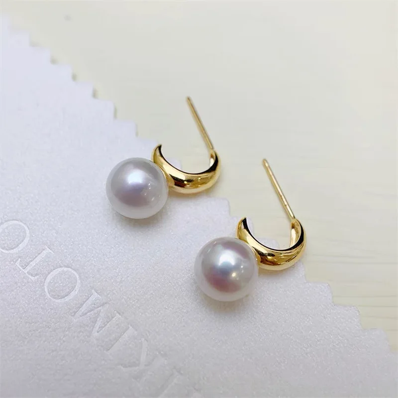 AAAA++++ 6-7mm 7-8mm 8-9mm Gorgeous KOYA White ROUND pearl earring 925s