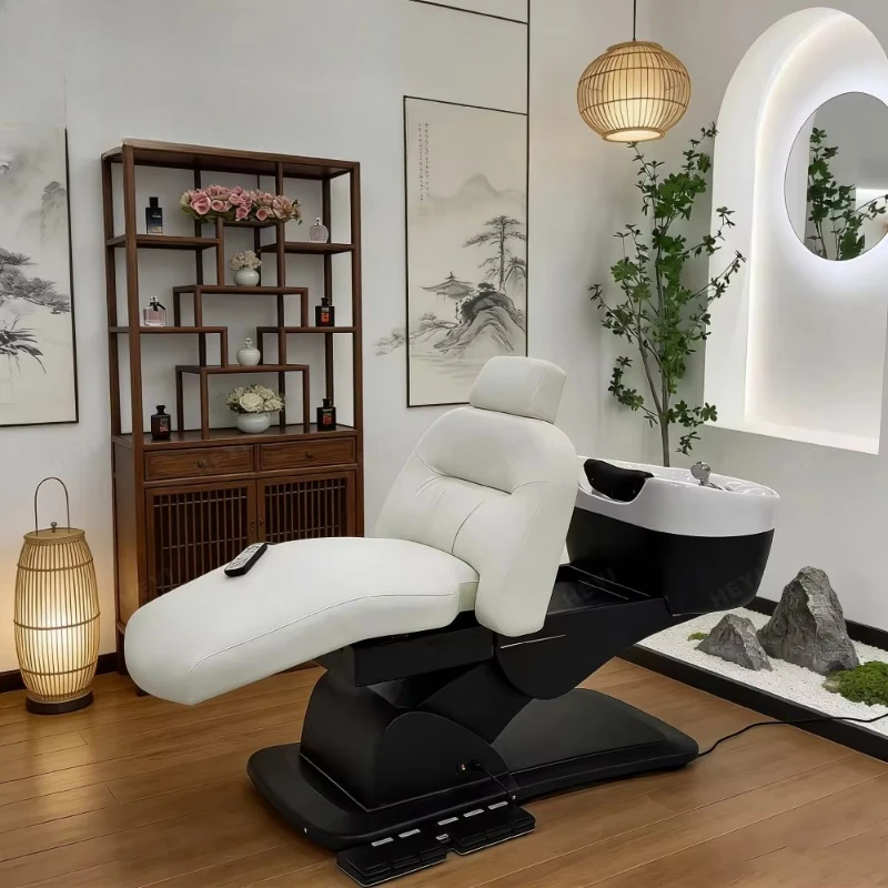 Modern ceramic basins, stainless steel frames, hair washing chairs, salon furniture wholesale
