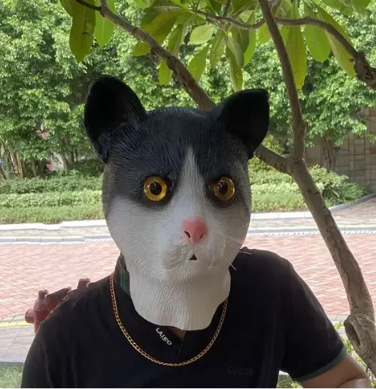 Máscara de ardilla de Halloween, máscara facial completa de látex divertida con forma de gato, accesorios para fiestas navideñas, máscara de ardilla para Cosplay de Halloween