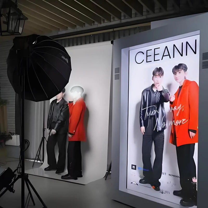 3D Hologram Display 86 Inch Transparent Lcd Showcases Box Jewelry museum Exhibition Video Holobox with Camera and Mic