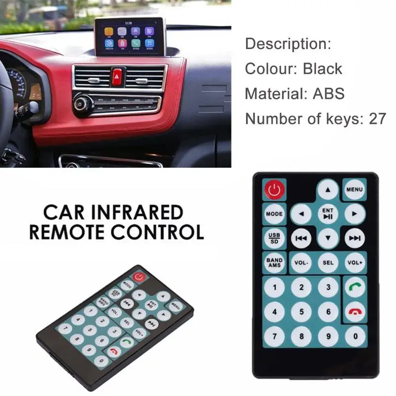 Car MP3 MP5 Intelligent Remote Control Simple Convenient Copy Operation 27 Keys ABS Material Car Accessories