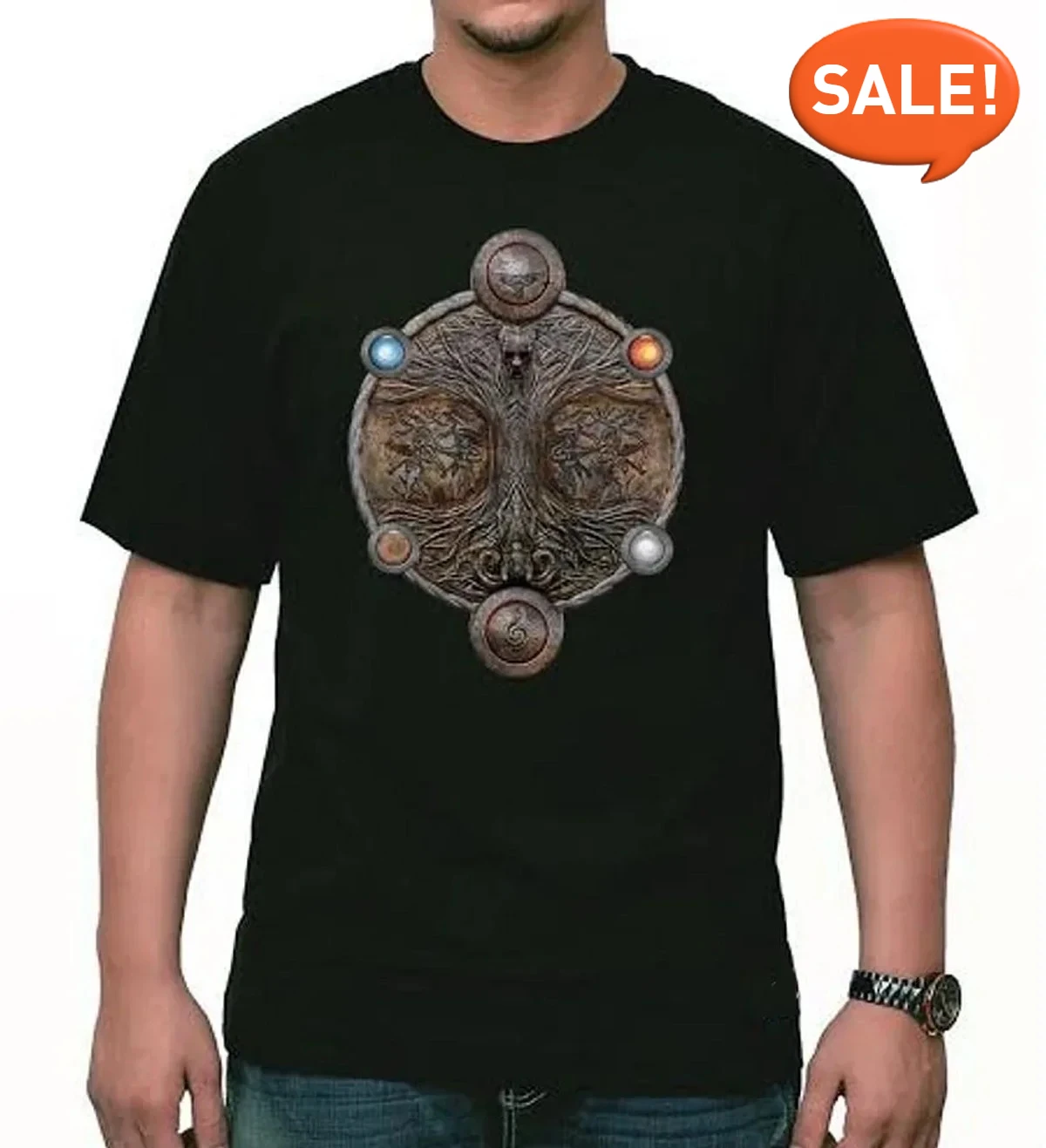 Creative Design Slavic Tree of Life T-Shirt 100% Cotton O-Neck Short Sleeve Summer Casual Mens T-shirt Streetwear