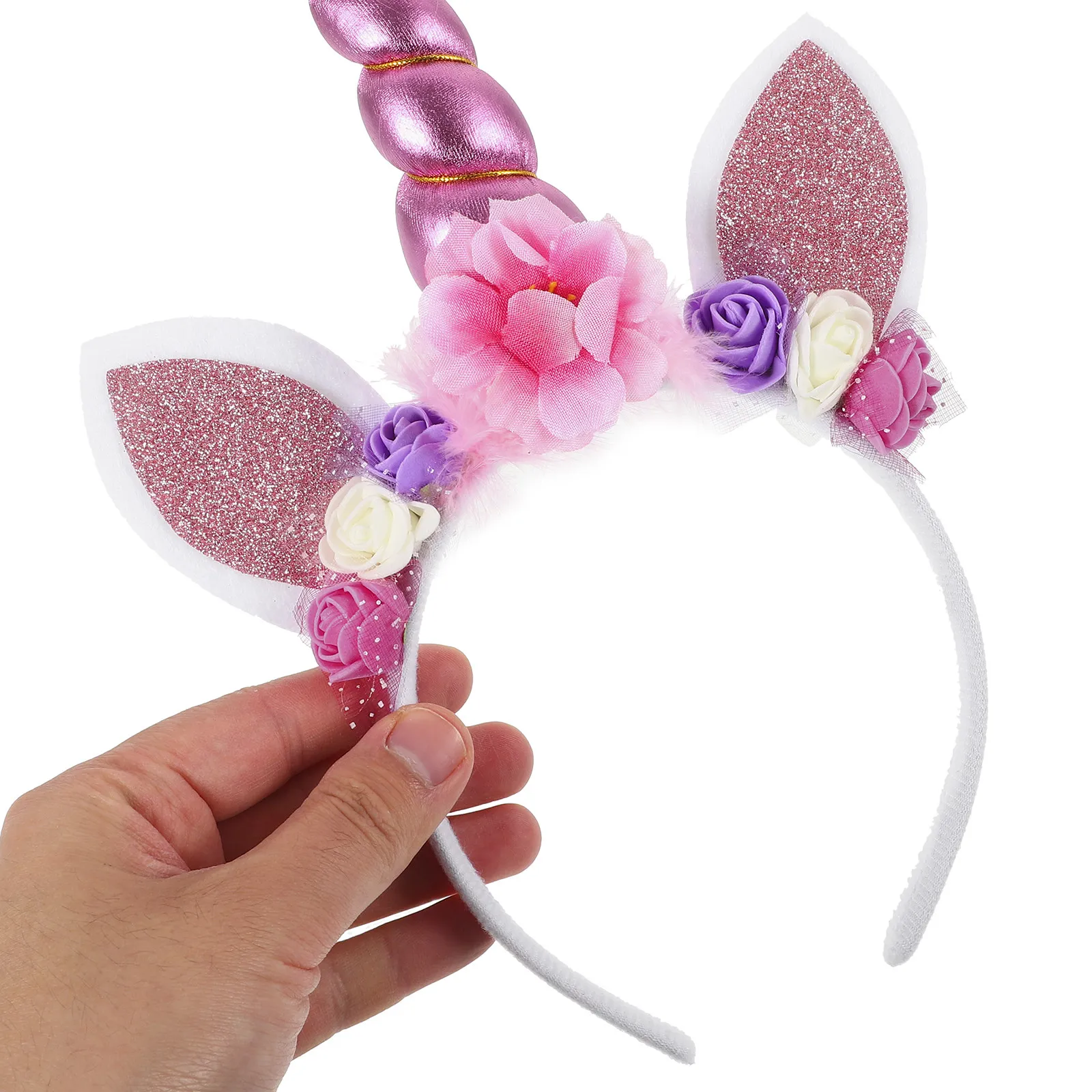 

Unicorn Headband Cartoon Shaped Horn Design Lightweight Party Hairband Birthday Photo Prop Cosplay Hair Accessory