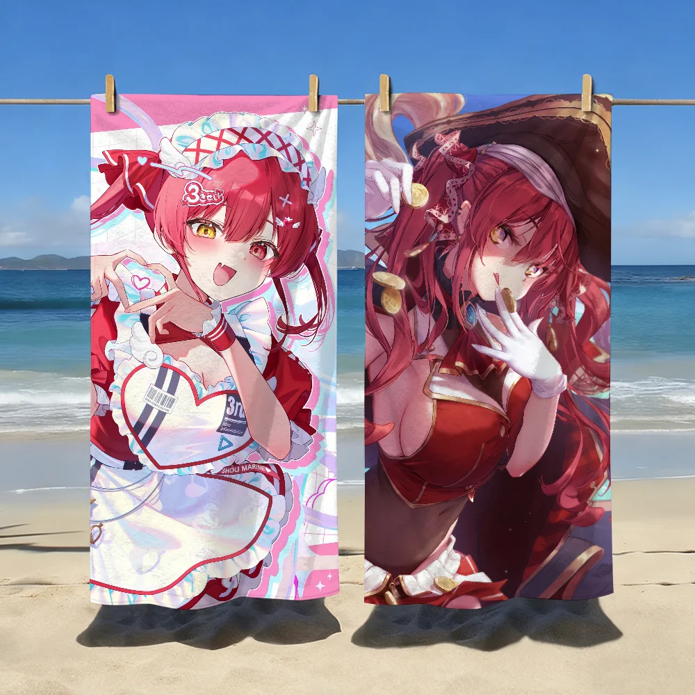 VTuber Houshou Marine Towel For Swim Yoga Gym Quick Drying Soft and skin-friendly Beach Towels All-Season