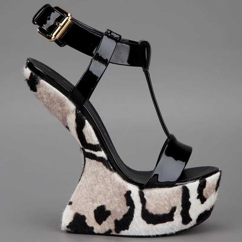 Platfrom Strange Crocdile Leather Sandas Sexy Pointed Toe Slingback Customized New Arrivals Fashion Women Modern Shoes