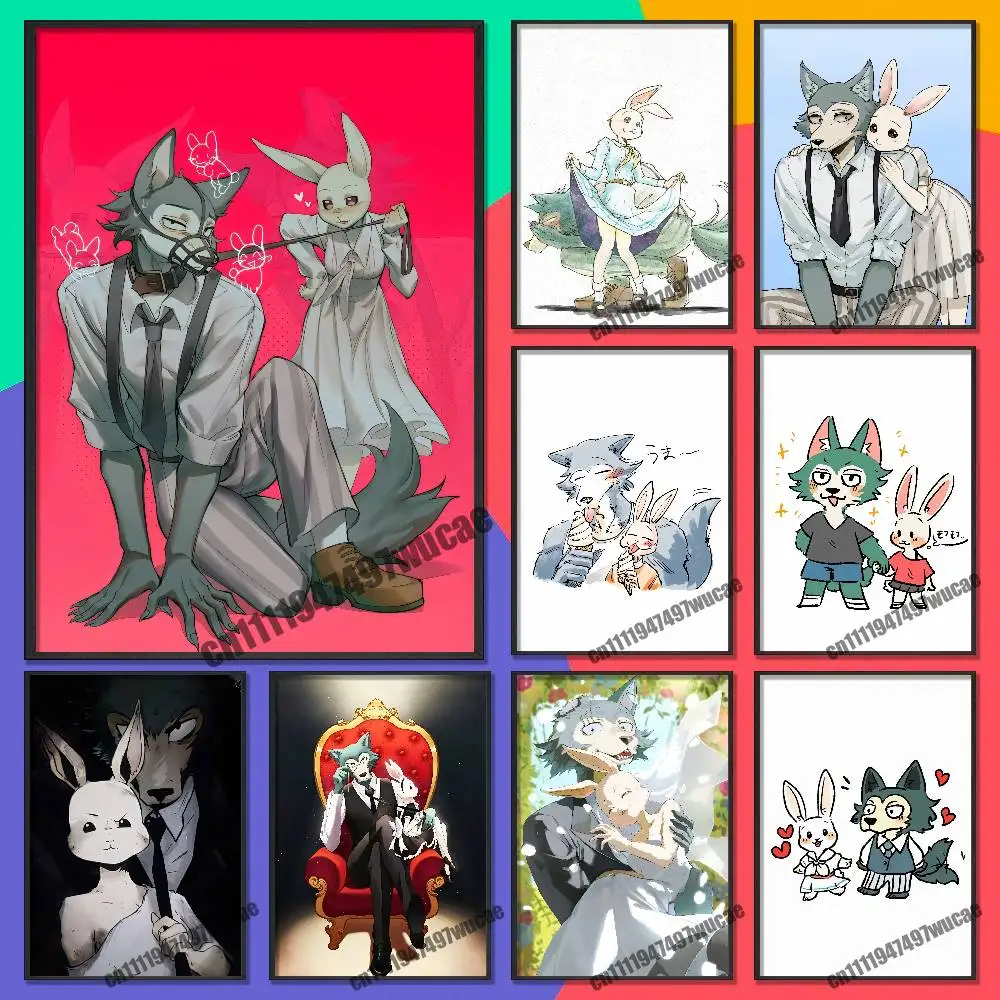 For B-Beastars Legoshi Haru Poster Cover Wall Murals Home Custom Self-adhesive Decoration Sticker Playbill Film