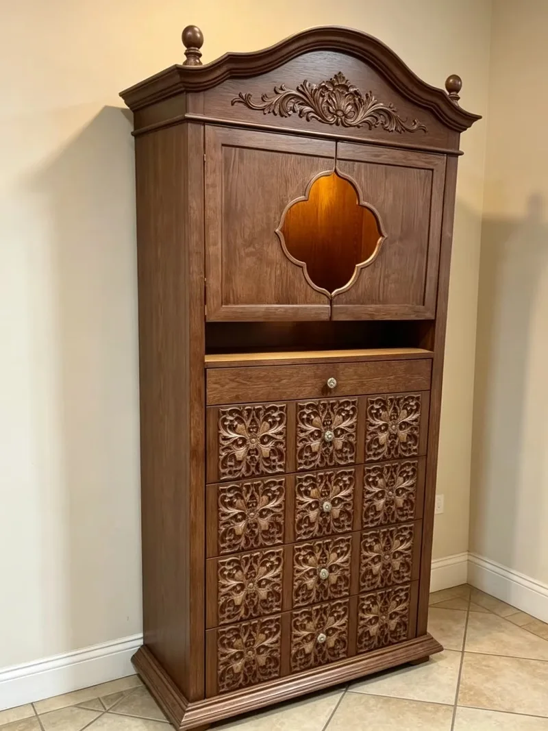 Jewelry Display Cabinet, Commercial Store Display, Vintage Jewelry Storage, Necklace Hanging, Bag, Shoe And Hat CabinetN8