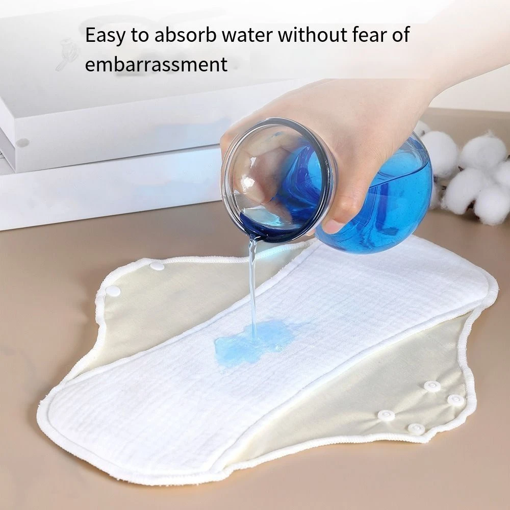 Washable Menstrual Cloth Pads 33cm Large Reusable Panty Liner Breathable High Absorbency Adult Diapers for Elderly Lady Care
