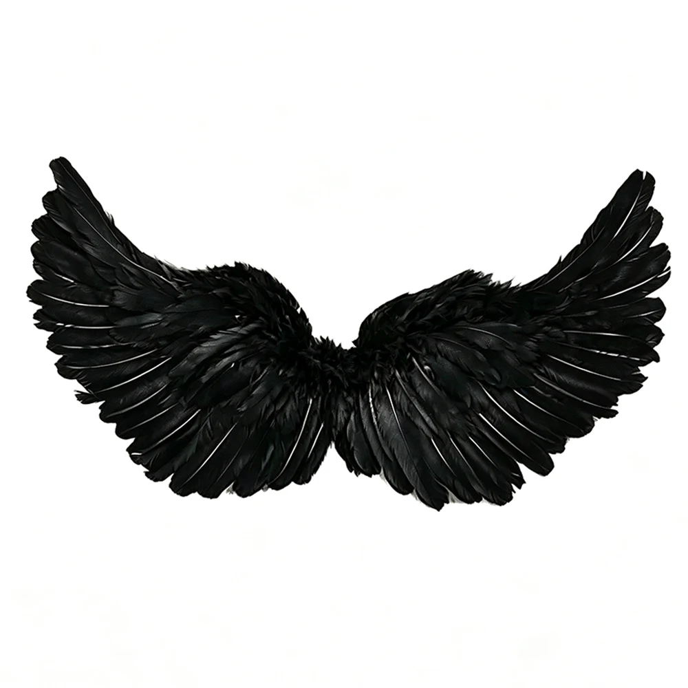 1/2/4Pcs Black Feather Wings Costume Prop For Kids Angel Witch Vampire Fairy Halloween Christmas Party Stage Performance Gift