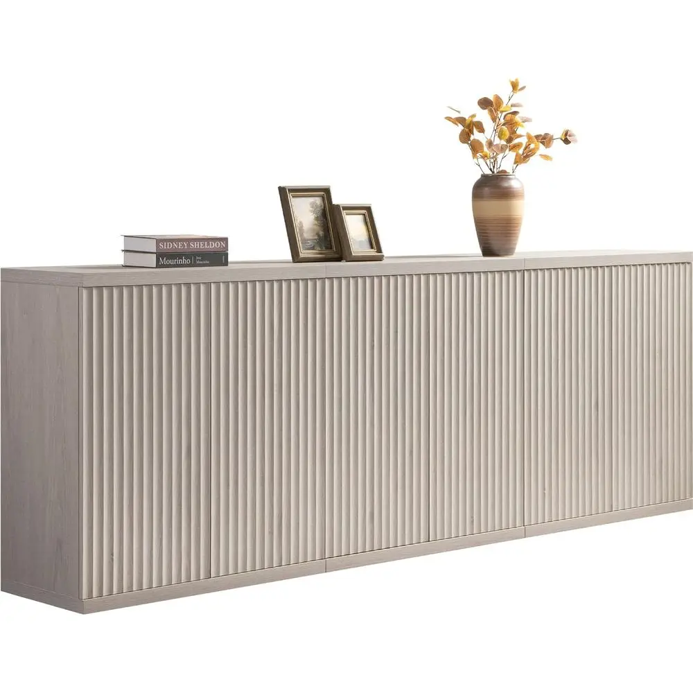 

Современный буфет в стиле середины века из 3-х секций с акцентными полками для гостиной, столовой и прихожей