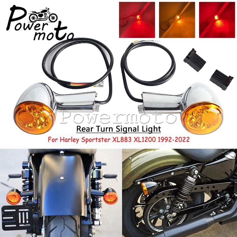 Motorcycle 3 In 1 LED Tail Brake Running Lamp Turn Signal Flasher Indicator Blinker Lights For Harley Sportster XL883 1200 92-22